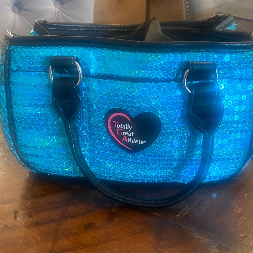 Aqua Blue Sequin figure skating Tote/Handbag